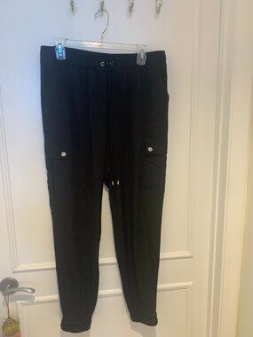 MICHAEL Michael Kors Black Pants Silver Hardware Size 10